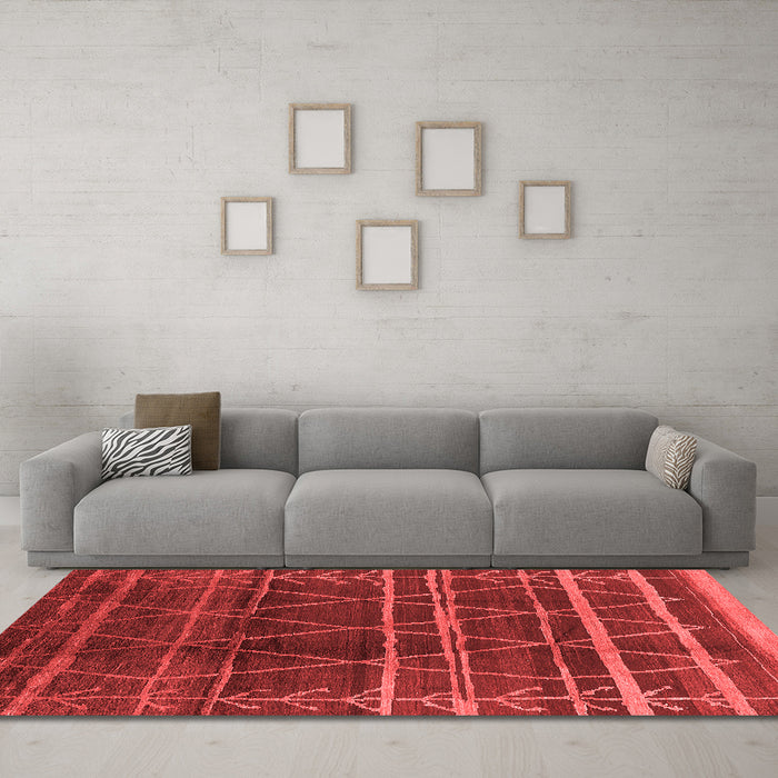 Industrial Red Washable Rugs