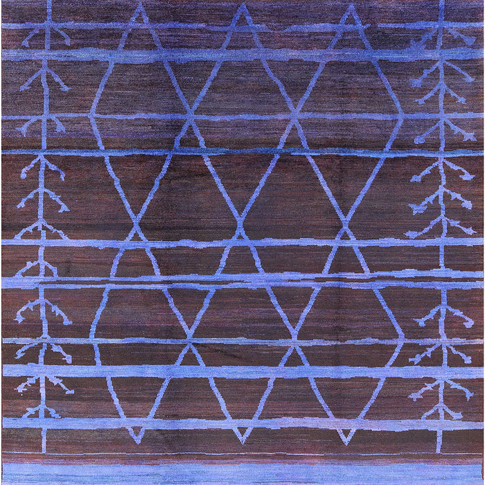 Square Machine Washable Industrial Modern Plum Purple Rug, wshurb1294