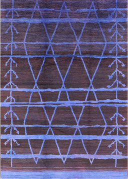 Machine Washable Industrial Modern Plum Purple Rug, wshurb1294