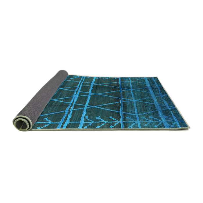 Sideview of Oriental Turquoise Industrial Rug, urb1294turq