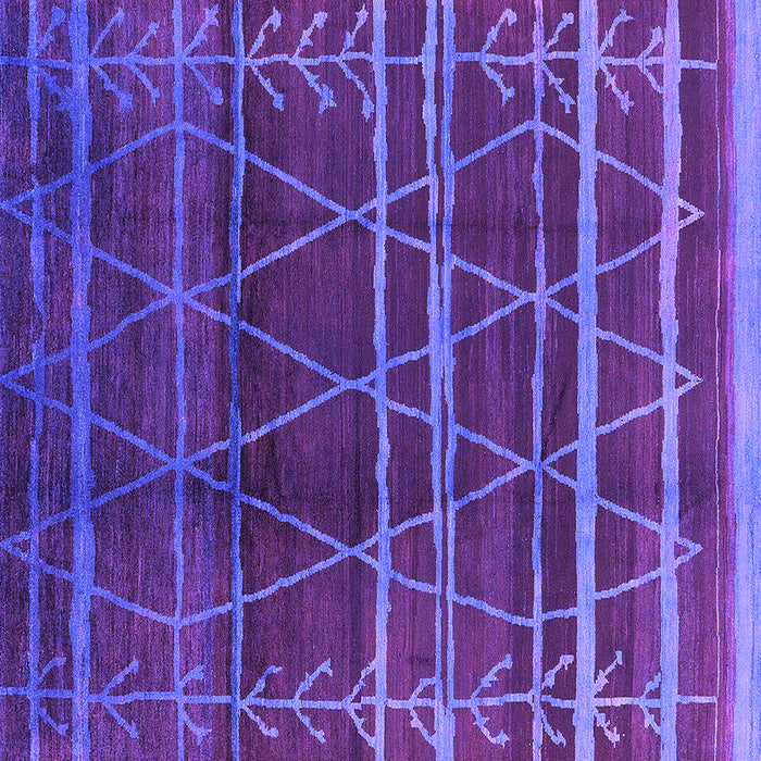 Square Machine Washable Oriental Purple Industrial Area Rugs, wshurb1294pur