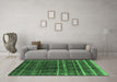 Machine Washable Oriental Emerald Green Industrial Area Rugs in a Living Room,, wshurb1294emgrn