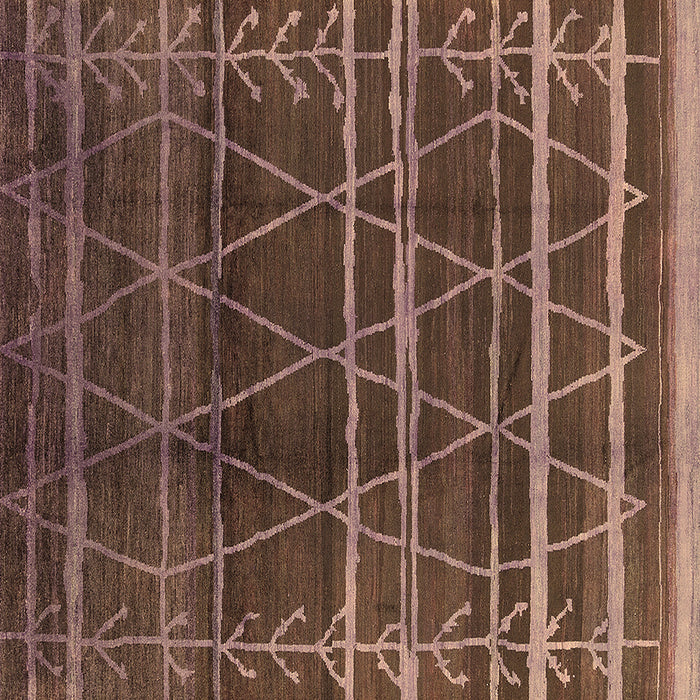 Square Oriental Brown Industrial Rug, urb1294brn