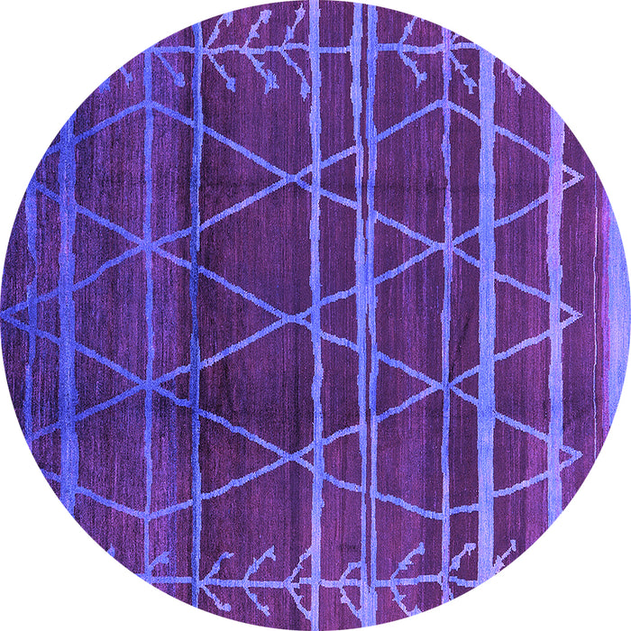 Round Oriental Purple Industrial Rug, urb1294pur