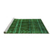 Sideview of Machine Washable Oriental Green Industrial Area Rugs, wshurb1294grn