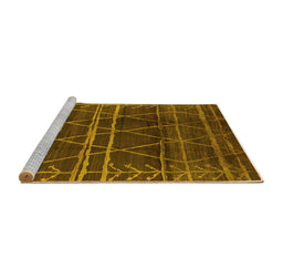 Sideview of Machine Washable Oriental Yellow Industrial Rug, wshurb1294yw