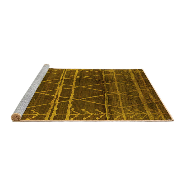 Sideview of Machine Washable Oriental Yellow Industrial Rug, wshurb1294yw
