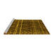 Sideview of Machine Washable Oriental Yellow Industrial Rug, wshurb1294yw