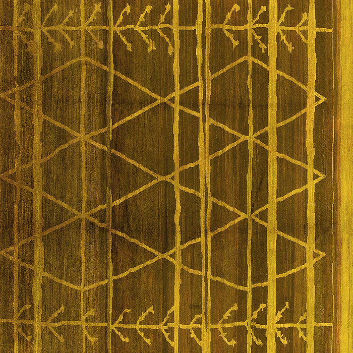 Square Oriental Yellow Industrial Rug, urb1294yw