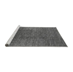 Sideview of Machine Washable Oriental Gray Industrial Rug, wshurb1295gry
