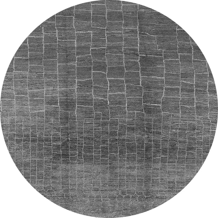 Round Machine Washable Oriental Gray Industrial Rug, wshurb1295gry