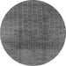 Round Machine Washable Oriental Gray Industrial Rug, wshurb1295gry