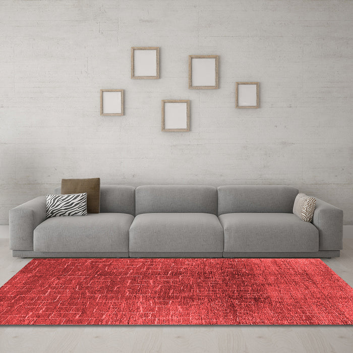 Industrial Red Washable Rugs