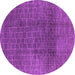 Round Oriental Purple Industrial Rug, urb1295pur