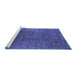 Sideview of Machine Washable Oriental Blue Industrial Rug, wshurb1295blu