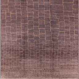 Square Machine Washable Industrial Modern Velvet Maroon Purple Rug, wshurb1295