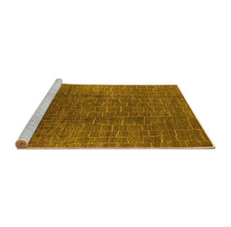 Sideview of Machine Washable Oriental Yellow Industrial Rug, wshurb1295yw