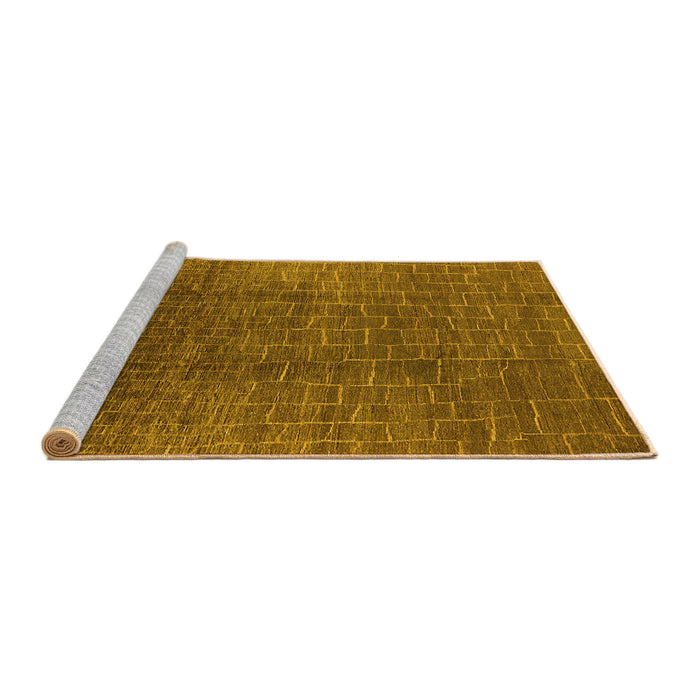 Sideview of Machine Washable Oriental Yellow Industrial Rug, wshurb1295yw