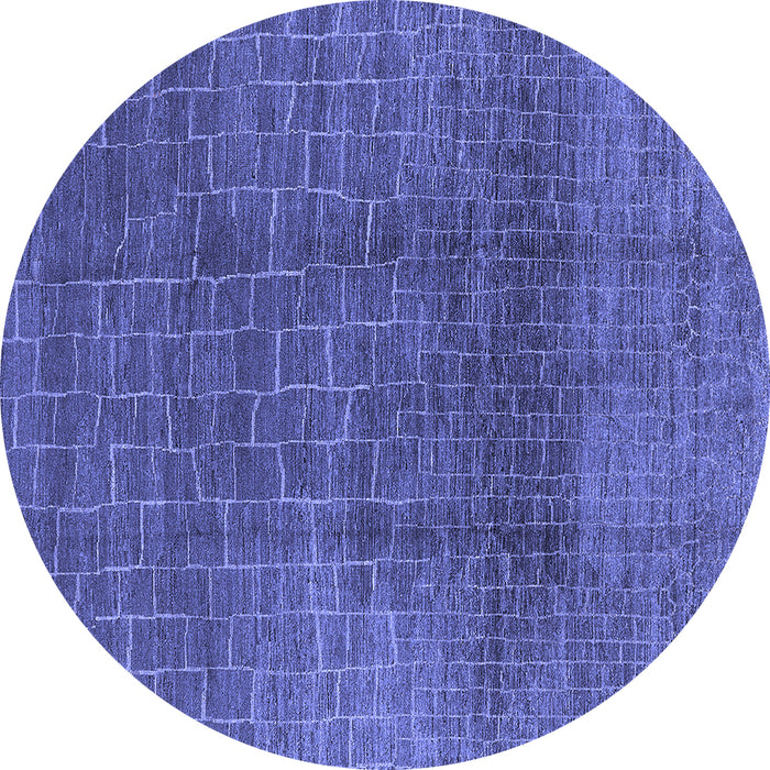 Round Oriental Blue Industrial Rug, urb1295blu