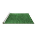 Sideview of Machine Washable Oriental Emerald Green Industrial Area Rugs, wshurb1295emgrn