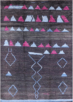 Machine Washable Industrial Modern Plum Purple Rug, wshurb1296