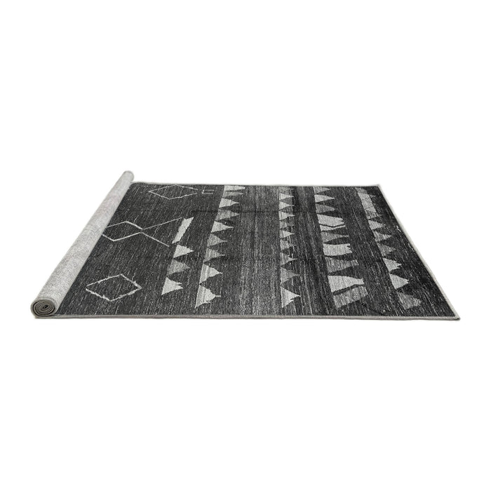 Sideview of Machine Washable Oriental Gray Industrial Rug, wshurb1296gry