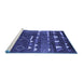 Sideview of Machine Washable Oriental Blue Industrial Rug, wshurb1296blu