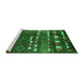 Sideview of Machine Washable Oriental Green Industrial Area Rugs, wshurb1296grn