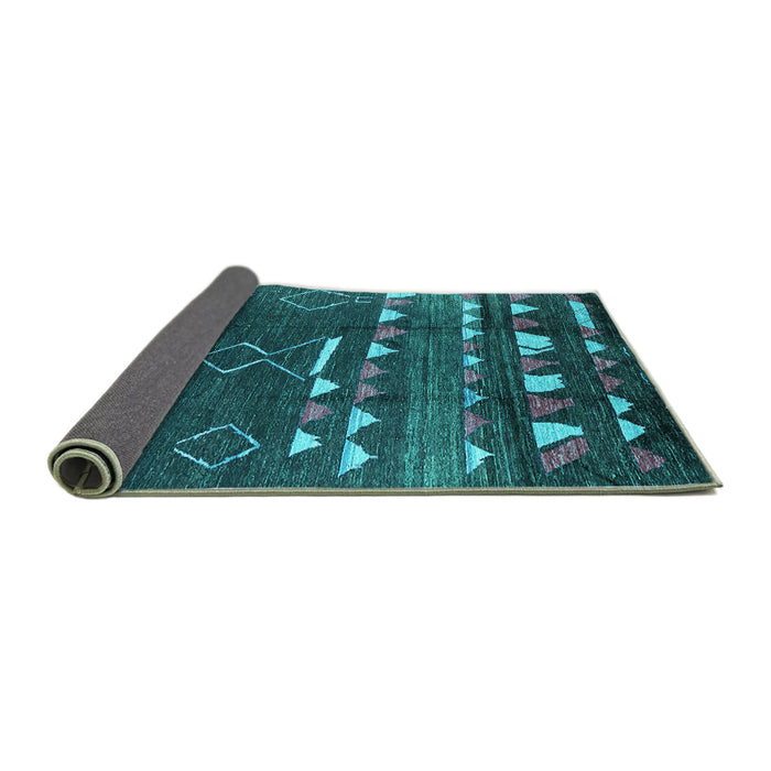 Sideview of Oriental Turquoise Industrial Rug, urb1296turq