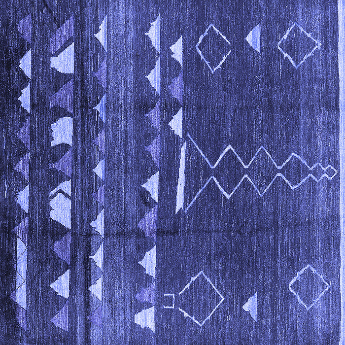 Square Machine Washable Oriental Blue Industrial Rug, wshurb1296blu