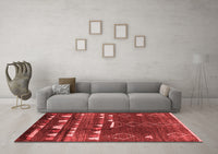 Machine Washable Oriental Red Industrial Rug, wshurb1296red