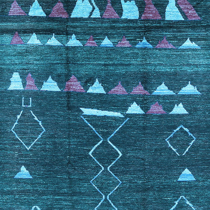 Machine Washable Oriental Light Blue Industrial Rug, wshurb1296lblu