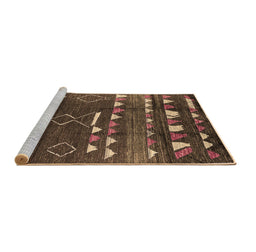 Sideview of Machine Washable Oriental Brown Industrial Rug, wshurb1296brn