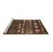 Sideview of Machine Washable Oriental Brown Industrial Rug, wshurb1296brn