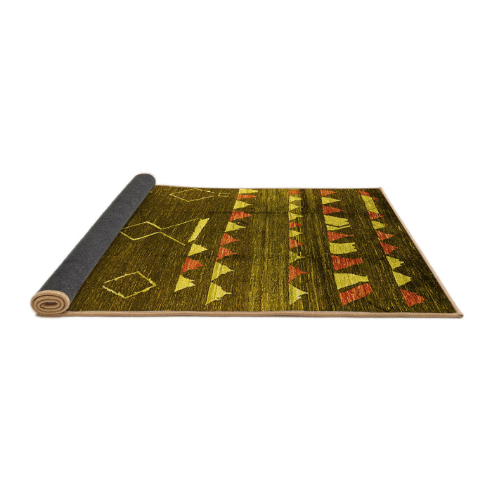 Sideview of Oriental Yellow Industrial Rug, urb1296yw