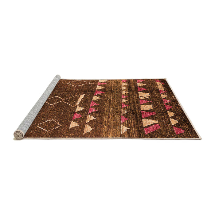 Sideview of Machine Washable Oriental Orange Industrial Area Rugs, wshurb1296org