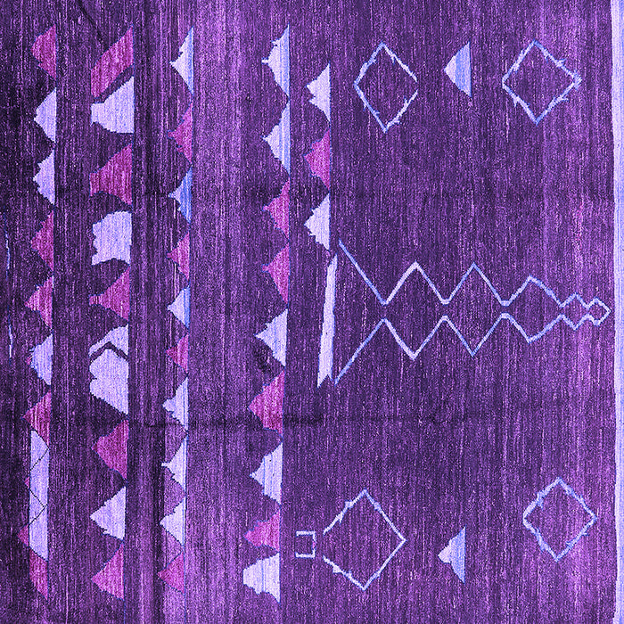 Square Machine Washable Oriental Purple Industrial Area Rugs, wshurb1296pur