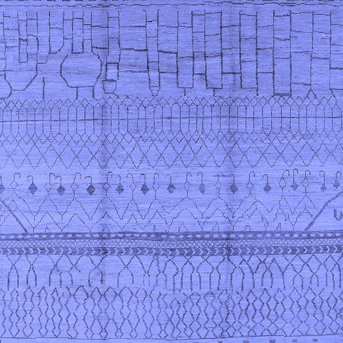 Machine Washable Oriental Blue Industrial Rug, wshurb1297blu