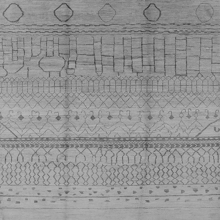 Square Machine Washable Oriental Gray Industrial Rug, wshurb1297gry