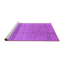 Sideview of Machine Washable Oriental Purple Industrial Area Rugs, wshurb1297pur