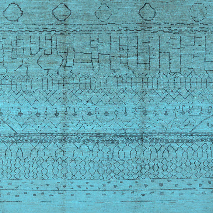 Square Oriental Light Blue Industrial Rug, urb1297lblu