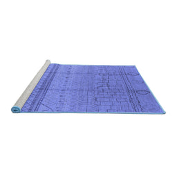 Sideview of Machine Washable Oriental Blue Industrial Rug, wshurb1297blu