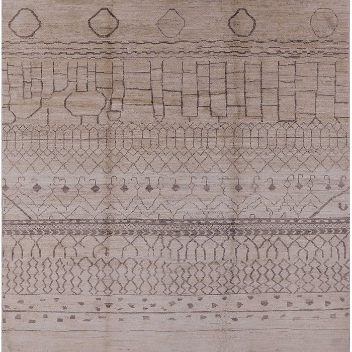 Square Mid-Century Modern Rose Purple Oriental Rug, urb1297