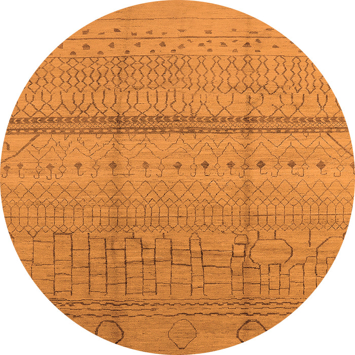 Round Oriental Orange Industrial Rug, urb1297org