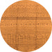 Round Oriental Orange Industrial Rug, urb1297org