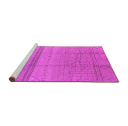 Sideview of Machine Washable Oriental Pink Industrial Rug, wshurb1297pnk