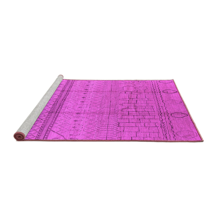 Sideview of Machine Washable Oriental Pink Industrial Rug, wshurb1297pnk