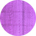 Round Oriental Purple Industrial Rug, urb1297pur