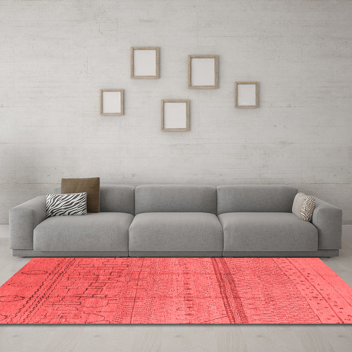 Industrial Red Washable Rugs