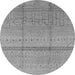 Round Oriental Gray Industrial Rug, urb1297gry